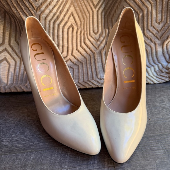 Gucci White Leather Heels 5 inches - Picture 1 of 6